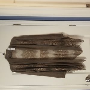 XL Brown lace open front cardigan